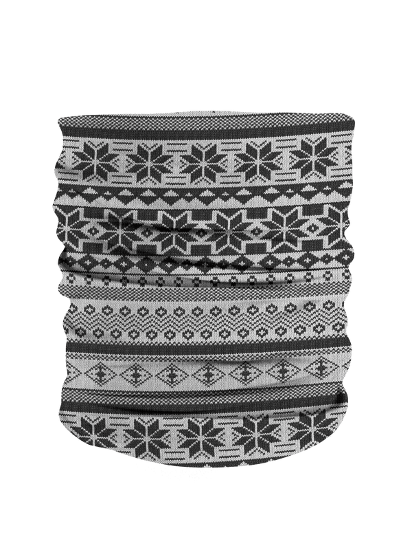 Front profile image of Litewave50 Neck-Up in black and white snowflake chalet print