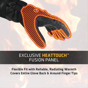 Heattouch Glove picture showing Flex Fusion heat panel that wraps around finger tips and extends to back of hand