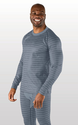 Man in Reflective base layer set in charcoal