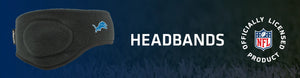 Headband with Lions logo on left, HEADBANDS title, and NFL logo on right