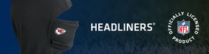 Headliner with Chiefs logo on left, HEADLINERS title, and NFL logo on right