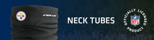 Neck Tube with Steelers logo on left, NECK TUBES title, and NFL logo on right