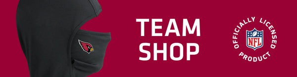 Headliner with Cardinals logo on left, TEAM SHOP headline, with NFL logo on right