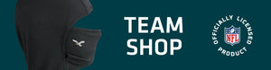 Headliner with Philadelphia Eagles logo on left with TEAM SHOP and NFL logo on right
