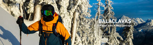 Person wearing balaclava on a snowy mountain