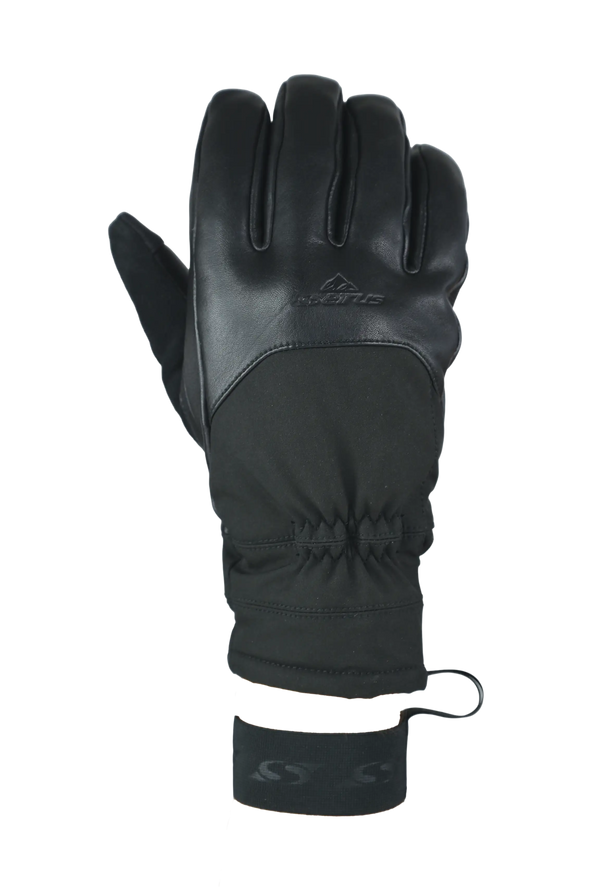 Black glove with brand logo on a white background