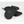 Black outer mitts with a brand logo laying flat on a white background