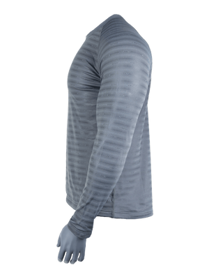 side angle of mens grey reflective base layer top