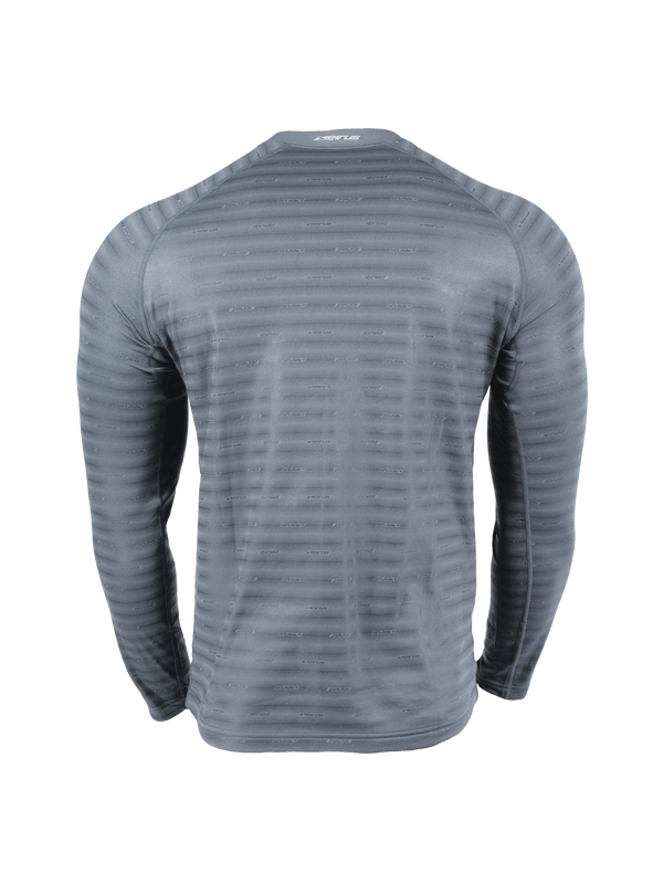 back of mens grey reflective base layer top