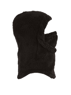 Side view of Junior Fuzzy Hood in black 