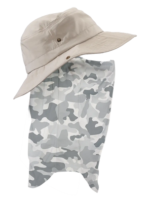 Bucket hat with Sunthing bandana in white Camo