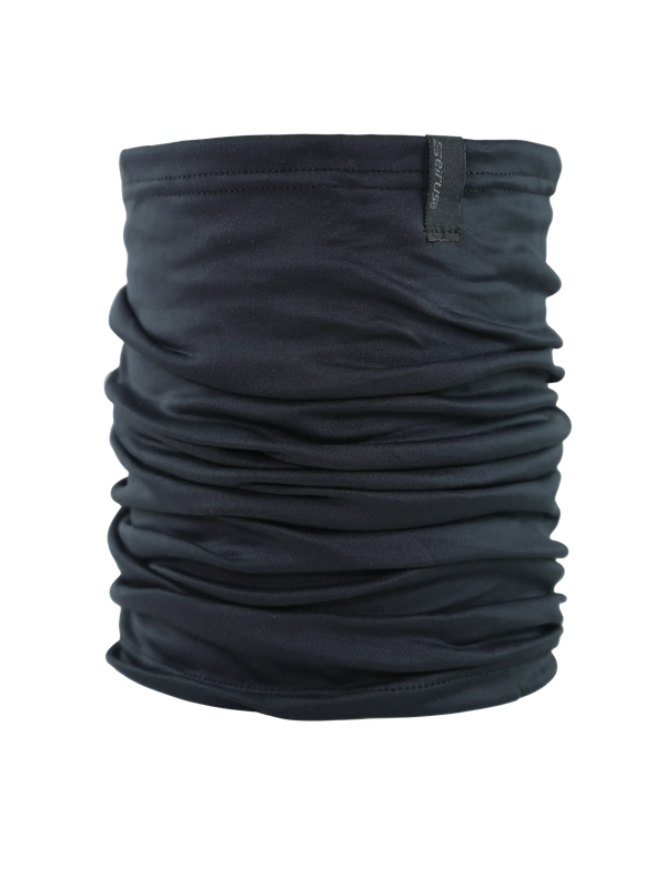 Black neck gaiter on a white background