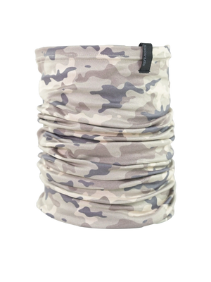 Camouflage patterned neck gaiter on a white background