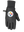 A single black glove with a ribbed cuff and a small wrist strap, featuring the Steelers logo on the back of the hand.