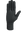 A single black glove liner shown flat against a solid white background, with the palm side of the hand and wrist cuff visible.
