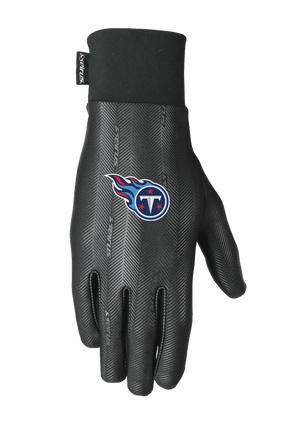 Black glove with Tennessee Titans logo on a white background