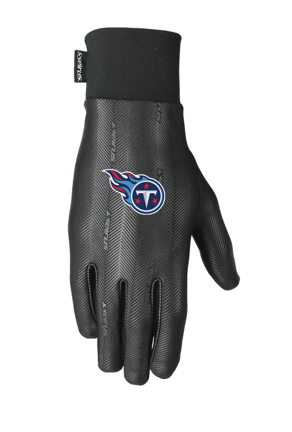Black glove with Tennessee Titans logo on a white background
