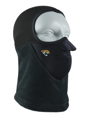 Black Headliner Balaclava with a Jaguars logo on a white background