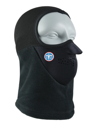 Black Headliner Balaclava with a Titans logo on a white background