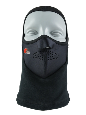 Black Headliner Balaclava with a Browns logo on a white background