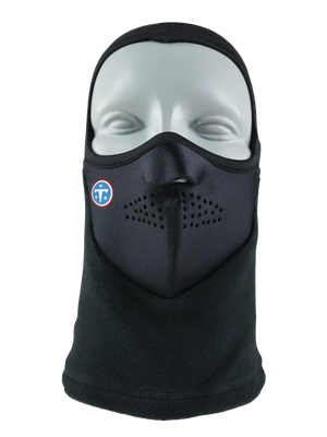 Black Headliner Balaclava with a Titans logo on a white background