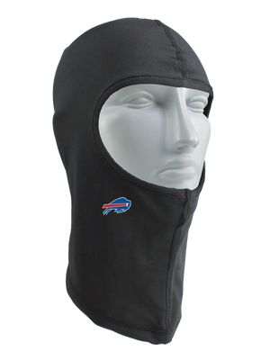 A black balaclava with a Buffalo Bills logo against a white background.