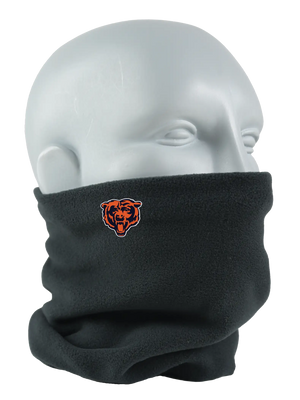 Black Seirus Micro Neck-Up with Chicago Bears logo, angled front view