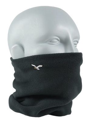 Black Seirus Micro Neck-Up with classic Philadelphia Eagles logo, angled front view