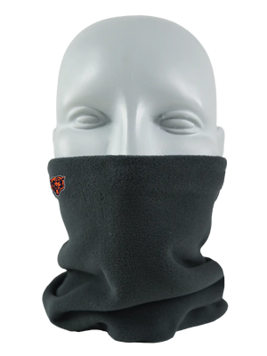 Black Seirus Micro Neck-Up covering the lower face with Chicago Bears logo
