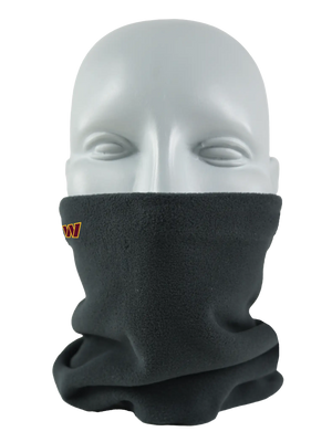 Black Seirus Micro Neck-Up covering the lower face with Washington Commanders logo