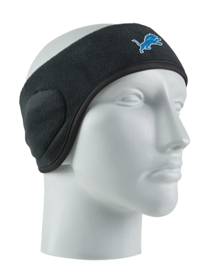 Black headband with a Packers logo on a mannequin head against a white background