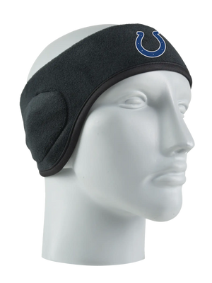 Black headband with a Colts logo on a mannequin head against a white background