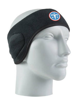 Black headband with a Titans logo on a mannequin head against a white background