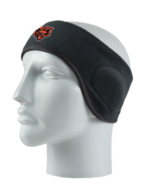 Black headband with a Bears logo on a mannequin head against a white background