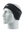 Black headband with a Broncos logo on a mannequin head against a white background