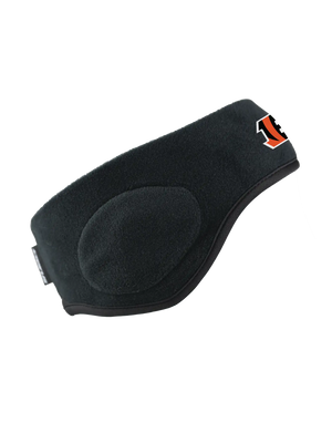 Black headband with a Bengals logo against a white background