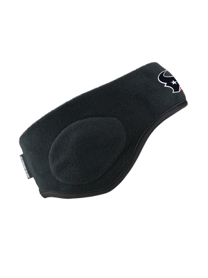 Black headband with a Texans logo against a white background