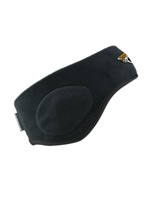 Black headband with a Jaguars logo on a mannequin head against a white background