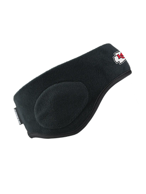 Black headband with a Chiefs logo against a white background