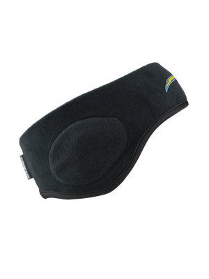 Black headband with a Chargers logo against a white background