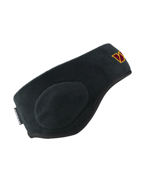 Black headband with a Commanders logo against a white background