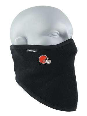 Black polar scarf with a Browns logo on a white background