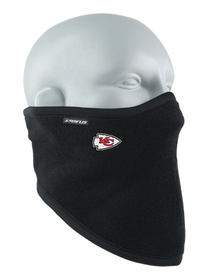 Black polar scarf with a Chiefs logo on a white background