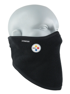 Black Polar Scarf with a Steelers logo on a white background