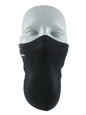Black polar scarf with a Broncos logo on a white background