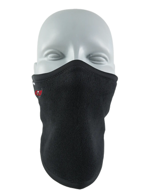 Black polar scarf with a Buccaneers logo on a white background
