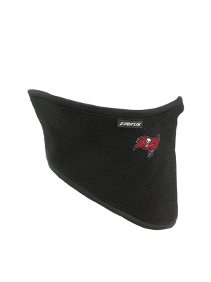 Black polar scarf with a Buccaneers logo on a white background