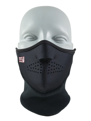 Black Neofleece Combo Scarf with a Giants logo on cheek area against a white background