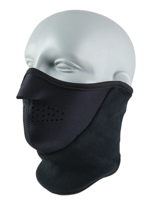 Black Neofleece Combo Scarf with a Bengals logo on cheek area against a white background