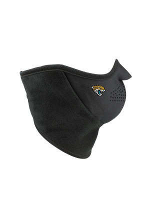 Black Neofleece Combo Scarf with a Jaguars logo on cheek area against a white background